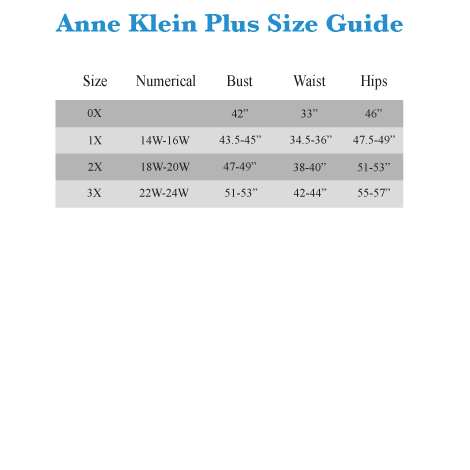 Tahari Plus Size Chart