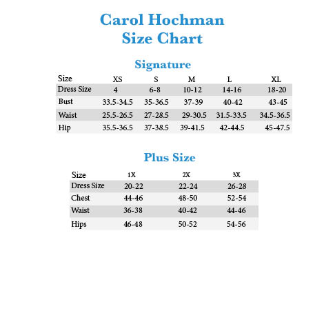 Midnight By Carole Hochman Size Chart