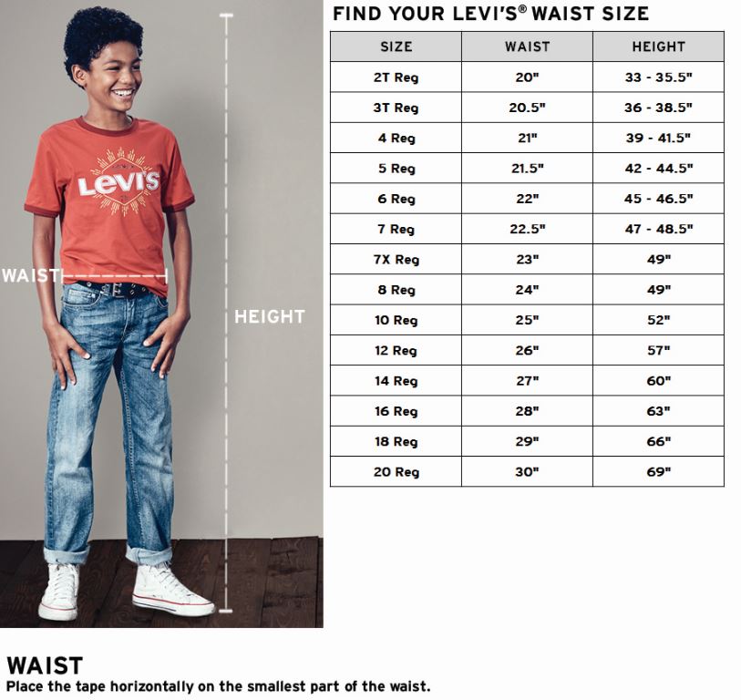Kids Jeans Size Chart
