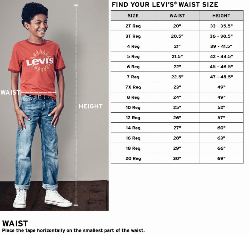 Levis 505 Size Chart