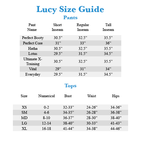 lucy everyday pant ii zappos com free shipping both ways lucy size chart