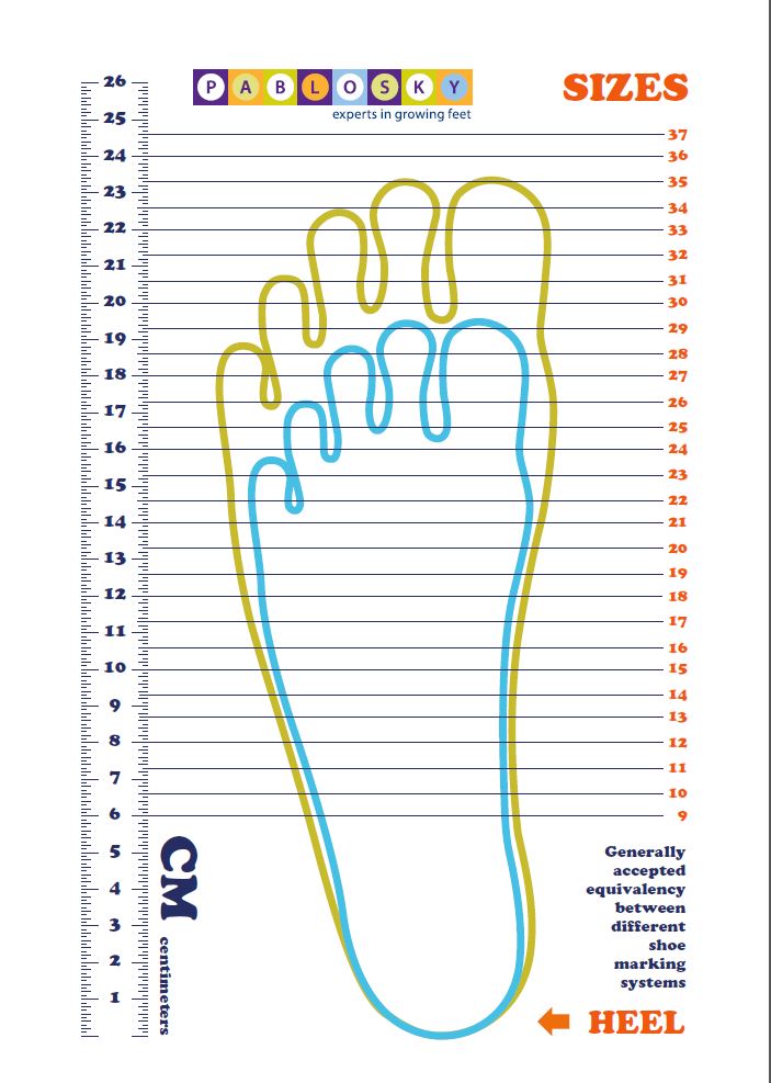 Shoe Size Measurement Chart