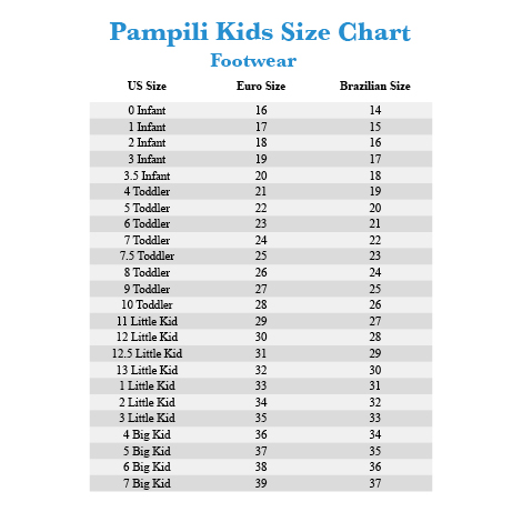 Us Size Chart Kids Shoes