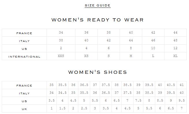 Moncler Womens Size Chart