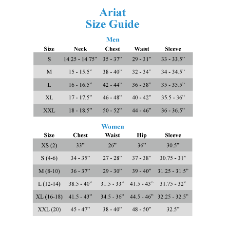 Ariat Bromont Size Chart