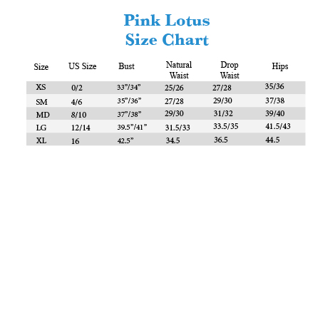 Pink Lotus Size Chart