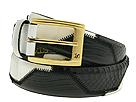 Stacy Adams - Snake with Embossed Croco and Lizard 6066 (Black/White) - Accessories,Stacy Adams,Accessories:Men's Belts