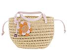 DKNY Handbags - Straw Flower Medium Shopper (Pale Pink) - Accessories,DKNY Handbags,Accessories:Handbags:Drawstring
