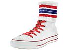 Converse - All Star Roll Down Hi (Optical White/Red/Blue (Sock)) - Men's,Converse,Men's:Men's Athletic:Classic