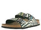 Birkenstock - Arizona (Zebra Green Birko-Flor) - Women's,Birkenstock,Women's:Women's Casual:Casual Sandals:Casual Sandals - Slides/Mules