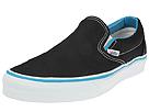 Vans - Classic Slip-On (Black/Mosaic Blue) - Men's,Vans,Men's:Men's Athletic:Skate Shoes