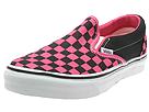 Vans - Classic Slip-On Core Classics (Black/Fandango Pink Checkerboard) - Men's,Vans,Men's:Men's Athletic:Skate Shoes