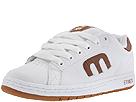 etnies - Callicut "E" Collection (White/Orange Garment Leather with Cracked Orange) - Men's,etnies,Men's:Men's Athletic:Skate Shoes