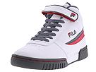 Buy Fila - F-89 Mid (White/Shark/Tango Red Leather/Synthetic) - Men's, Fila online.