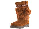 Minnetonka - New Sheep Lined Mukluk (Brown Suede, Rabbit Fur Trim) - Women's