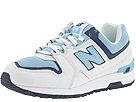 Buy discounted New Balance Classics - W579 - Full Grain Leather (White/Navy) - Women's online.