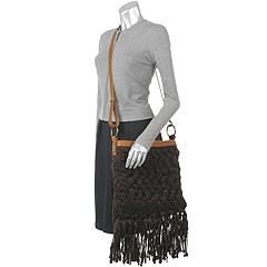 Lucky Brand Handbags Knit Feedbag w/ Leather Trim
