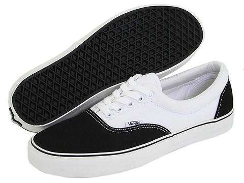 Vans - Era (Two Tone/Black/True White) - Footwear: Classic lace-up skate 