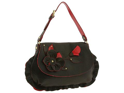 Moschino Shoulder Bag With Flower And Ruffle Brown - Bags and Luggage