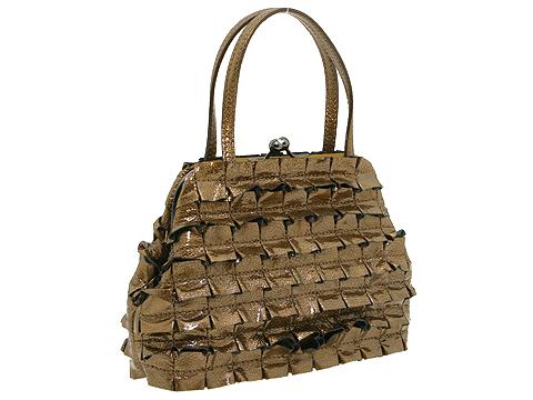 Moschino Metallic Ruffle Handbag Gold - Bags and Luggage