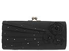 Inge Christopher Handbags - Crystal Detailed Rosettes on Silk Taffeta Minaudiere (Black) - Handbags