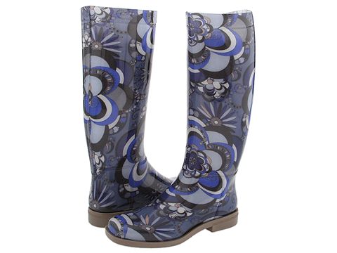 Emilio Pucci - 774105 (Blue Roses Rubber) - Footwear