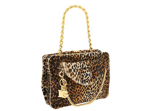D&G Dolce & Gabbana Ocelot Print Pony Hair Frame Clutch With Detachable Evening Bag Ocelot/Gold - Bags and Luggage