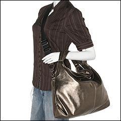 Furla Handbags - Elisabeth Medium Shoulder (Gunmetal) - Bags and Luggage