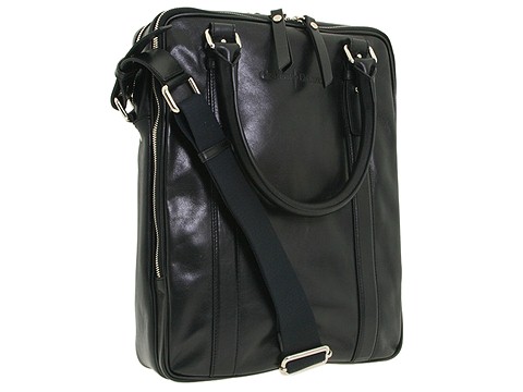 Cesare Paciotti - Vertical North/South Bag-1993 (Black Calf) - Bags and Luggage