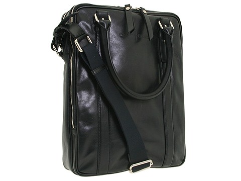 Cesare Paciotti - Vertical North/South Bag-1993 (Black Calf) - Bags and Luggage