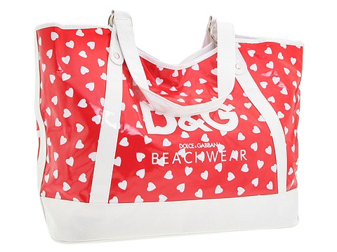 D&G Dolce & Gabbana Beach Tote Bag Cherry Hearts - Bags and Luggage