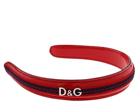 D&G Dolce & Gabbana Carolina Patent Leather And Ribbon Trim Headband Red - Accessories