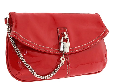 D&G Dolce & Gabbana Karen Patent Leather Clutch Red - Bags and Luggage