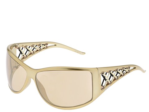 Just Cavalli JC142S Pearl Gold/Gold Leather/Royal Flash Bronze Mirror Lens - Eyewear