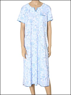 Karen Neuburger - Espirando Short Sleeve Ballet Gown (Floral in French Blue) - Apparel