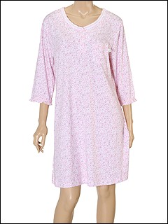 Karen Neuburger - Adagio 3/4 Sleeve Shirt (Ditsy in Pink) - Apparel