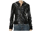 Roxy - Hall Pass Faux Leather Bomber Jacket (Black) - Apparel