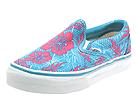 Buy discounted Vans - Classic Slip-On W (Neon Blue/Neon Pink/White Aloha Outline) - Women's online.