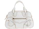 DKNY Handbags - Antique Calf With Studs Bowler (White) - Accessories,DKNY Handbags,Accessories:Handbags:Satchel