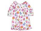 Sara's Prints Kids - 3 Pleat Gown with Ribbons (Toddler/Little Kids/Big Kids) (Cupcakes) - Apparel