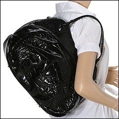 Furla Handbags - Clara Shopper Grande Crocco (Onyx / Black) - Bags and Luggage