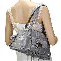 Franco Sarto - Morandi Patent Satchel (Grey) - Bags and Luggage