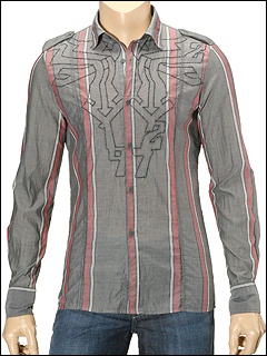 Diesel - Seraphiamo L/S Button Down (Grey Stripe) - Apparel