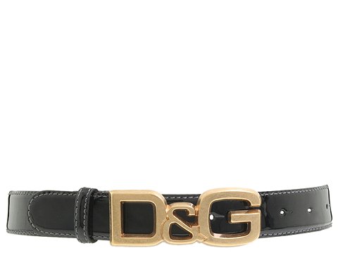 D&G Dolce & Gabbana - DC0694E1017/Flat Strap Belt (Black) - Accessories