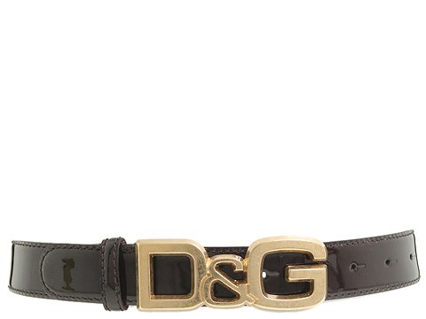 D&G Dolce & Gabbana - DC0694E1017/Flat Strap Belt (Dark Brown) - Accessories