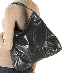 Francesco Biasia - Marie Large Top Zip Hobo (Black) - Bags and Luggage