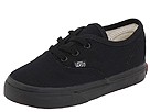 Vans Kids Authentic Core (Toddler) (Black/Black) Kids Shoes
