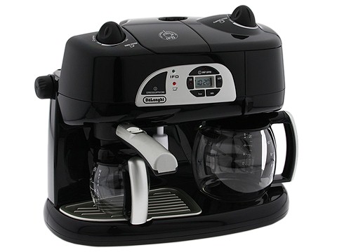 DeLonghi - Combination Espresso/Coffee Machine With Programmable Timer And Instant Froth Dispenser (Black) - Home