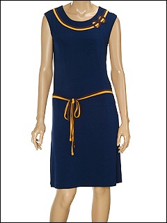 Moschino - Striped Tie UP Dress (Navy) - Apparel