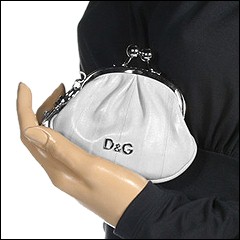 D&G Dolce & Gabbana - Precious Eel Coin Purse (Bone) - Bags and Luggage